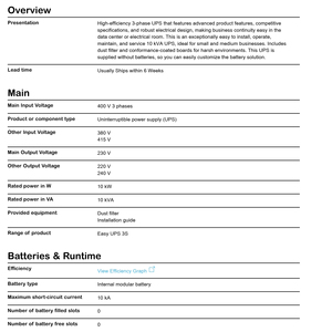 E3SUPS10K3I High Efficiency 10kVA 3:1 Phase Online <b>UPS</b> 400V Uninterruptible Power Supply for Data Center Networking - Product Image 4