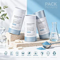 Emballage personnalisé en tube de papier pour compléments vitaminiques, boîtes cylindriques en carton imprimées OEM pour capsules, comprimés et gommes