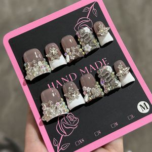 เล็บปลอมลายการ์ตูนเป็ดทรงหัวเป็ดแบบสี่เหลี่ยมคางหมู วัสดุ ABS พร้อมลายดาว ให้ความรู้สึกหรูหราและสง่างาม ติดด้วยกาว - Product Image 3