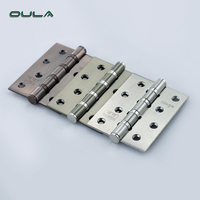 Charnière de porte robuste OULA B4330 à roulement à billes 4 paires, design moderne, ouverture à 180 degrés, en fer, zinc et plastique électroplaqué, vente en gros