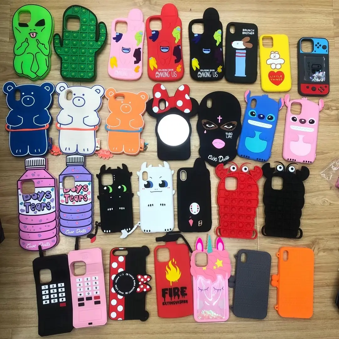 3D Cartoon Cute Lucky Cat Duck Bear Pig Animal Silicone Cover For iPhone 5 5s SE 5C 6 6s 7 8 Plus X XR Xs 11 Pro Max Phone Cases