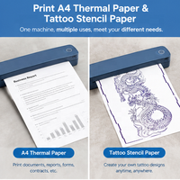 Imprimante thermique portable A4 sans fil pour pochoirs de tatouage, copieur professionnel de pochoirs pour artistes tatoueurs