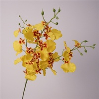 Anggrek Dansa FloDecor Real Touch 3 Tangkai Simulasi Tinggi Warna Putih Kuning untuk Hari Ibu (Grosir)
