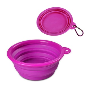 Comederos de agua para perros plegables para mascotas de Color puro sólido de silicona respetuosos con el medio ambiente, 11 colores disponibles - Product Image 5