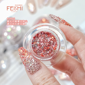 Polvo reflectante Orangered, lentejuelas irregulares mixtas, arte <span class=keywords><strong>de</strong></span> uñas, escamas <span class=keywords><strong>de</strong></span> ópalo, brillo <span class=keywords><strong>de</strong></span> diamante, pigmento nacarado - Product Image 3