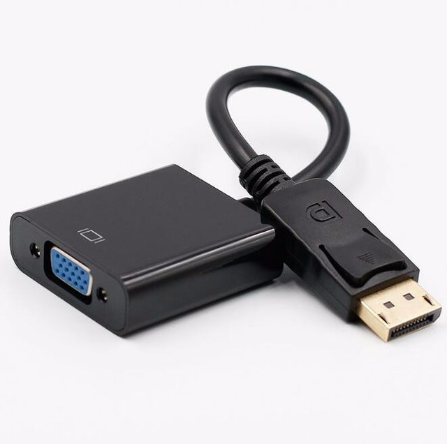 High Quality TC Conductor DisplayPort to VGA Male to Female Gold Plated Cable Adapter 0.2m for Monitors/Projectors/Laptops/TVs