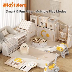 Corralito de Plástico Moderno, Seguro y Duradero para Bebés, para Uso en Interiores, Casa de Juegos Modular para Niños, Fácil de Montar, para Guardería, Escuela, Hogar y <span class=keywords><strong>Gimnasio</strong></span> - Product Image 3