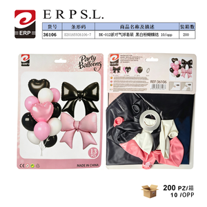 Erpsl Party <b>Balloon</b> Set Black White Pink Bow 13 Pcs For Decoration - Product Image 1
