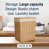 Panier à linge pliable multifonction en osier Haosen et organisateur de rangement pour salle de bain et jouets