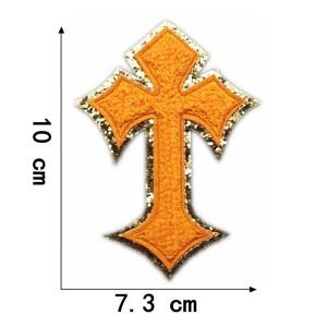 Vente en gros de haute qualité beaucoup de couleurs <span class=keywords><strong>rouge</strong></span> noir blanc chenille croix fer sur les patchs - Product Image 5