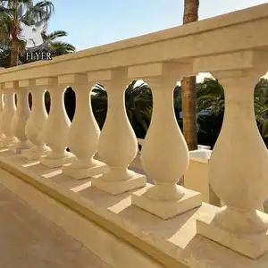 High quality stair handrail aluminum marble pillars outdoor marble balusters handrail