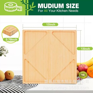 <b>Wooden</b> Divided Cutting Board Rectangle Multifunction Kitchen Tray For Vegetable Fruit Sorting Chopping <b>Blocks</b> - Product Image 2