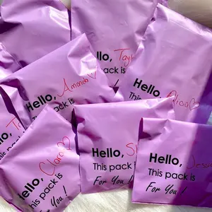 Bolsas pequeñas de poliéster con impresión personalizada, sobres de correo púrpura, 6x9