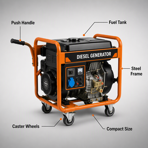 Petit générateur à essence 2kw 3kw 5kw, groupe électrogène portable à essence monophasé 230V, générateur d'alimentation de secours domestique - Product Image 3