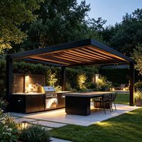 Pergola à lames orientables automatiques pour jardin extérieur, résistante aux UV, imperméable, pavillon réglable en aluminium rétractable