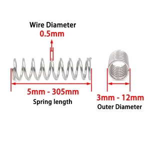 Compression <strong>Springs</strong> <strong>Wire</strong> Dia 0.5mm-0.6mm Stainless Steel Small Pressure <strong>Spring</strong> - Product Image 2