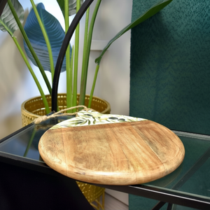 Dernière collection de planches à découper rondes en bois de style éco-art de l'artisanat indien unique pour la décoration de la cuisine de la maison et de l'hôtel - Product Image 1