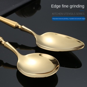 Ensemble de couverts en acier inoxydable 304, couteau à steak occidental, fourchette, cuillère, cuillère à thé, polissage miroir brillant, design rétro de luxe léger, <span class=keywords><strong>lave</strong></span>-<span class=keywords><strong>vaisselle</strong></span> - Product Image 4