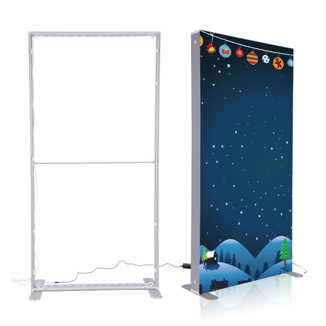 Custom Size Foldable Lightweight Tension Fabric Frame 85 Light Box Silicone Edge Graphic Trade Show Displays Conventions Retail