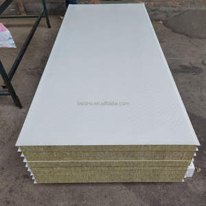 Fournisseurs de panneaux sandwich en laine de roche ignifuge à haute densité, panneau isolé pour l'isolation thermique des murs des entrepôts - Product Image 4