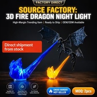 Décoration d'étagère en plastique Dragon Flame, effet de feu bicolore, écologique