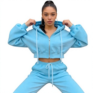 ชุดวอร์มแบบ unisex สีขาวล้วน แขนยาว มีฮู้ด เอวยางยืด ระบายอากาศได้ดี เป็นมิตรกับสิ่งแวดล้อม น้ำหนักเบา - Product Image 2