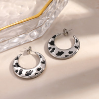 Boucles d'oreilles vintage SUMMLY à imprimé léopard, plaquées or 18 carats, en acier inoxydable, bijoux tendance à imprimé animal