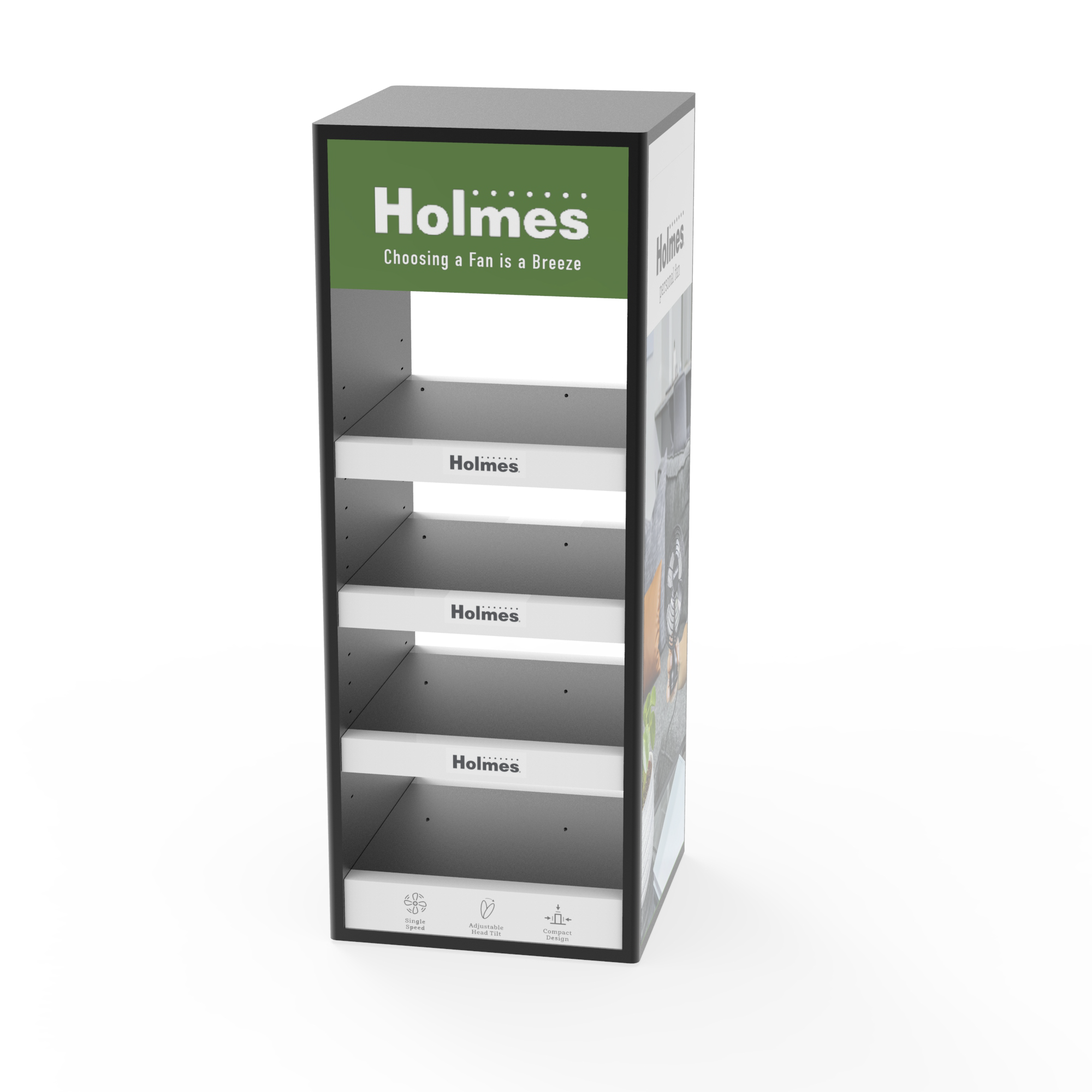 Small Household Fan with Metal Laminate Display Frame for Supermarket Shelves — view 5