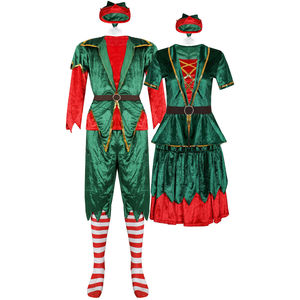 <span class=keywords><strong>Déguisement</strong></span> de fête de noël pour <span class=keywords><strong>homme</strong></span> et femme, <span class=keywords><strong>déguisement</strong></span> de Couple, <span class=keywords><strong>elfe</strong></span> vert - Product Image 2