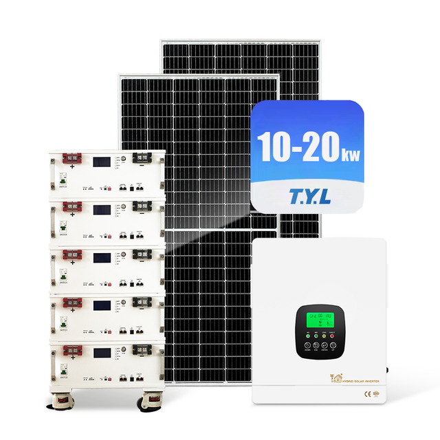 10kw-20kw Complete Hybrid Solar Energy System Off-Grid Solar Power Kit with MPPT Controller Lithium Ion Battery for Home Use