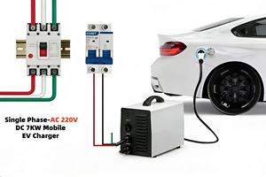 Заводская портативная зарядная станция 20 кВт GBT для быстрой зарядки мобильных электромобилей с выходной мощностью 7 кВт, новое состояние - Product Image 3