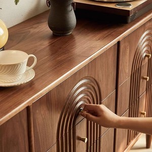 Solid Wood <b>Black</b> Walnut Nine Drawer Chest Retro Storage Cabinet Modern Minimalist Living Room Bedroom <b>Sideboard</b> - Product Image 3