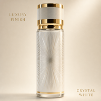 Flacons de parfum en verre vides personnalisés, bouchon rouge mat, étiquette arabe dorée, flacon rond de luxe rechargeable, vente en gros