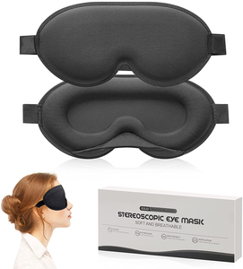 Masque de sommeil 3D en soie, 2 pièces, bonne qualité, <span class=keywords><strong>cache</strong></span>-<span class=keywords><strong>yeux</strong></span> Portable, pour voyage, pour la sieste, couvre-<span class=keywords><strong>yeux</strong></span>, masque de nuit - Product Image 6