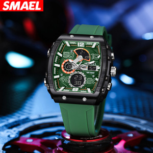 SMAEL 블랙 골드 와인 배럴 다기능 스포츠 8109 전자 시계 포인터 5BAR 방수 LED 발광 알람 시계 - Product Image 3