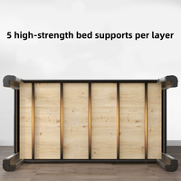 Lit superposé double en acier moderne et portable avec cadre métallique détachable, design durable pour appartement et usage scolaire