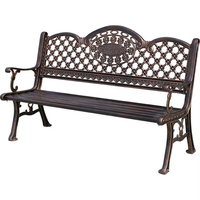 Banc en aluminium moulé pour parc extérieur, portail avant : imperméable, durable et adapté à une utilisation en terrasse de loisirs en extérieur