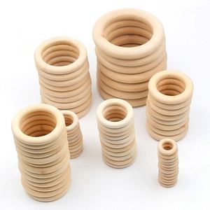 Anneaux en bois de Schima personnalisés en usine pour ornements DIY, décoration intérieure, boucles de sacs à main, rideaux, attrape-rêves - Product Image 2