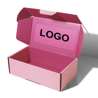Individuelles Logo Rosa Starre Geschenk-Versandkartons Verpackungspapierboxen mit Prägung für Kleidung Schuhe Unterwäsche Socken Pelz