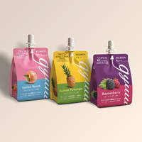 Pochette Flexible Blanche et Noire Personnalisée avec Bec Verseur pour Jus, Boissons, Liquides Alimentaires – Emballage Réutilisable et Sachet Doypack avec Succion