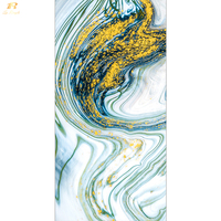 Dalles de marbre onyx bleu or galaxie de luxe, carreaux de céramique en agate de grand format pour la décoration murale du hall de villa