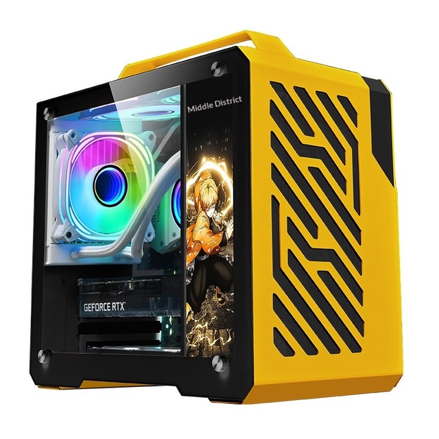Brand New Wanjia Aluminum Compact Portable ITX/MATX Side-Transparent Water-Cooled Desktop Mini Pure White Computer Case