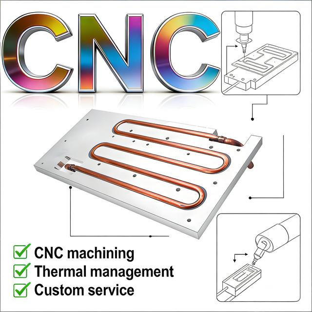 6mm for Channel Welded Interface CNC Machining Aluminum Water Cooling Plate with Copper Tubes for Electronic Laser Equipment