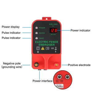 Livestock High Voltage Pulse Controller Voltage Display 10KM High-decibel Alarm Waterproof Fence LCD 260A Waterproof Fe - Product Image 6