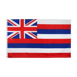 Stock bon marché 100% polyester 3x5 pieds drapeau hawaïen avec deux œillets