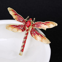 Broche Libellule Coréenne Originale Faite à la Main, Incrustée de Diamants, en Alliage de Strass et Émail Goutte d'Huile, pour Hommes et Femmes