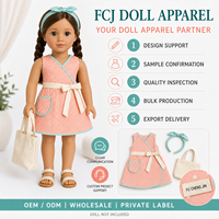 Ensembles d'accessoires de mode estivale pour poupées, avec fermeture arrière facile, en tissu à pois, couleur et taille personnalisables, fabricant de marques privées