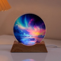 Nouvelle lampe de table moderne pour la planète, en cristal, rechargeable par USB, veilleuse de chambre à coucher, gravure interne, lumière d'ambiance lumineuse