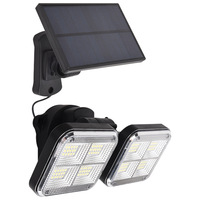 Lampes solaires de sécurité à détecteur de mouvement LED IP65 étanches à 3 têtes, éclairage mural rotatif pour jardin
