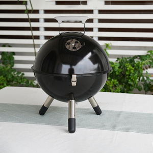 Round Football Grill Portable Charcoal BBQ Outdoor Camping Grill American Style BBQ Oven - Product Image 1